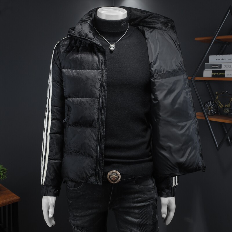 Y9585P3602024高端冬季90%白鸭绒提花连帽羽绒服假模405,男装羽绒服,钱塘6016-1(原3019)