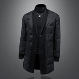 Y9582P3602026冬季90%白鸭绒暗纹针织领中长款羽绒服镂空控405，男装羽绒服，钱塘6016-1(原3019)