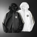 2026年新款印花连帽休闲夹克钱塘3019-JK9024P160平铺黑色，男装夹克，钱塘6016-1(原3019)