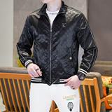 商标已注册2025年新款提花连帽休闲夹克JK58883P165真模黑色，男装夹克，钱塘6016-1(原3019)