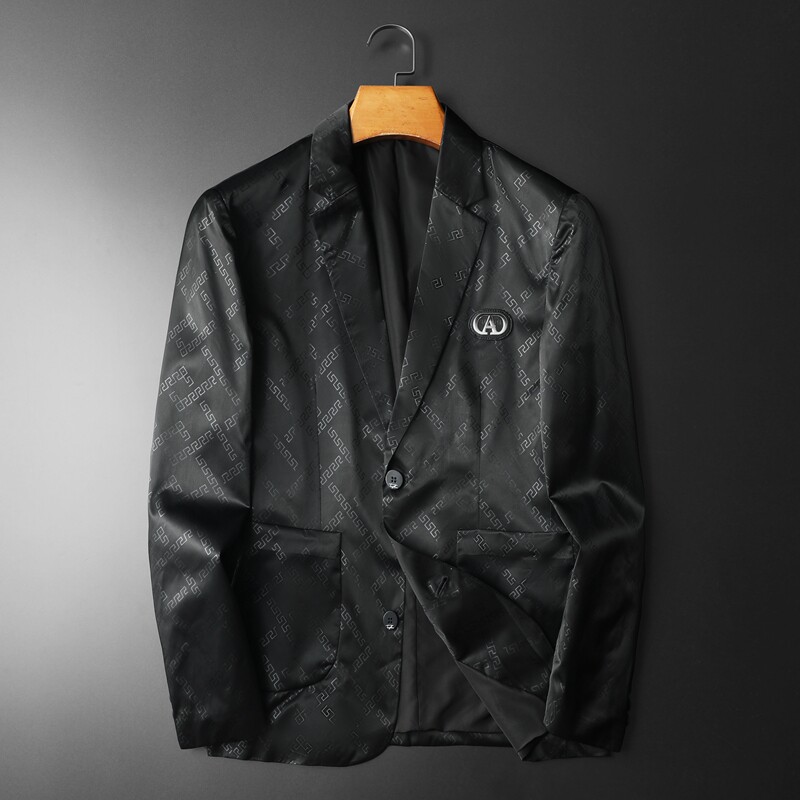 2026年新款高端休闲小西装钱塘3019X6694P170平铺黑，男装西服套装，钱塘6016-1(原3019)