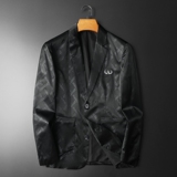 2026年新款高端休闲小西装钱塘3019X6694P170平铺黑，男装西服套装，钱塘6016-1(原3019)