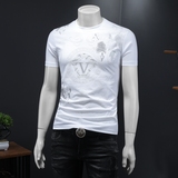 2025年新款短袖T恤钱塘3019TX3053P68假模白色，男装T恤，钱塘6016-1(原3019)