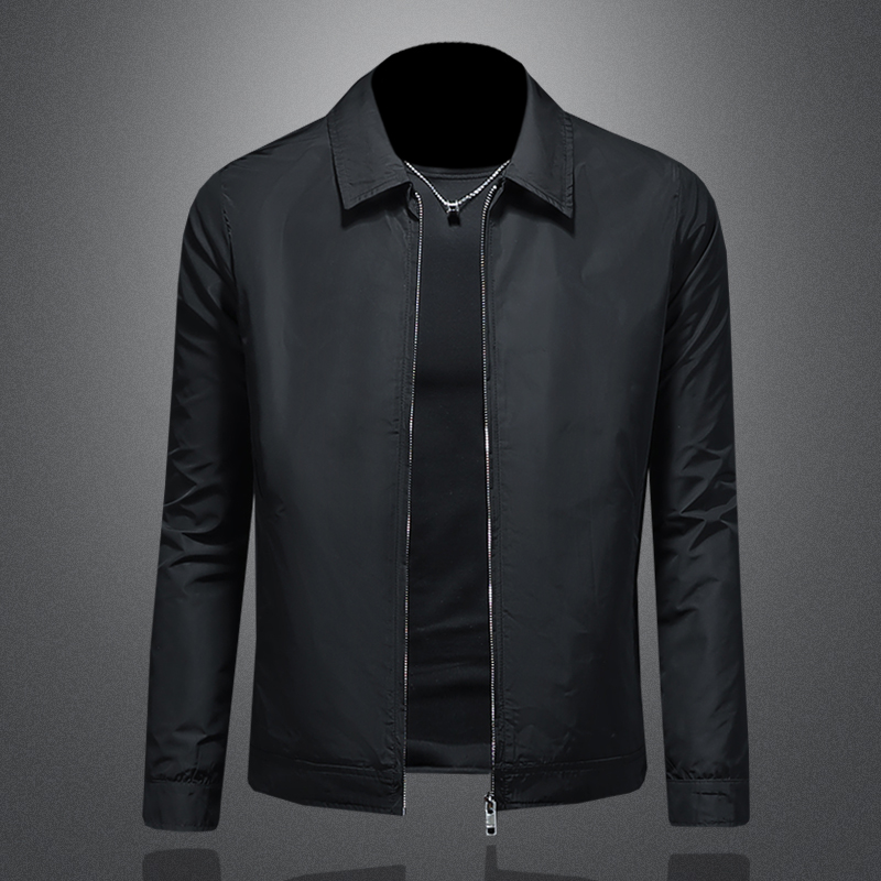 2025年新款印花翻领休闲夹克JK9251P135镂空黑色，男装夹克，钱塘6016-1(原3019)