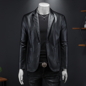 2026年新款男士修身PU西装大码西服 钱塘3019 X6727 P160 假模，男装西服，钱塘6016-1(原3019)