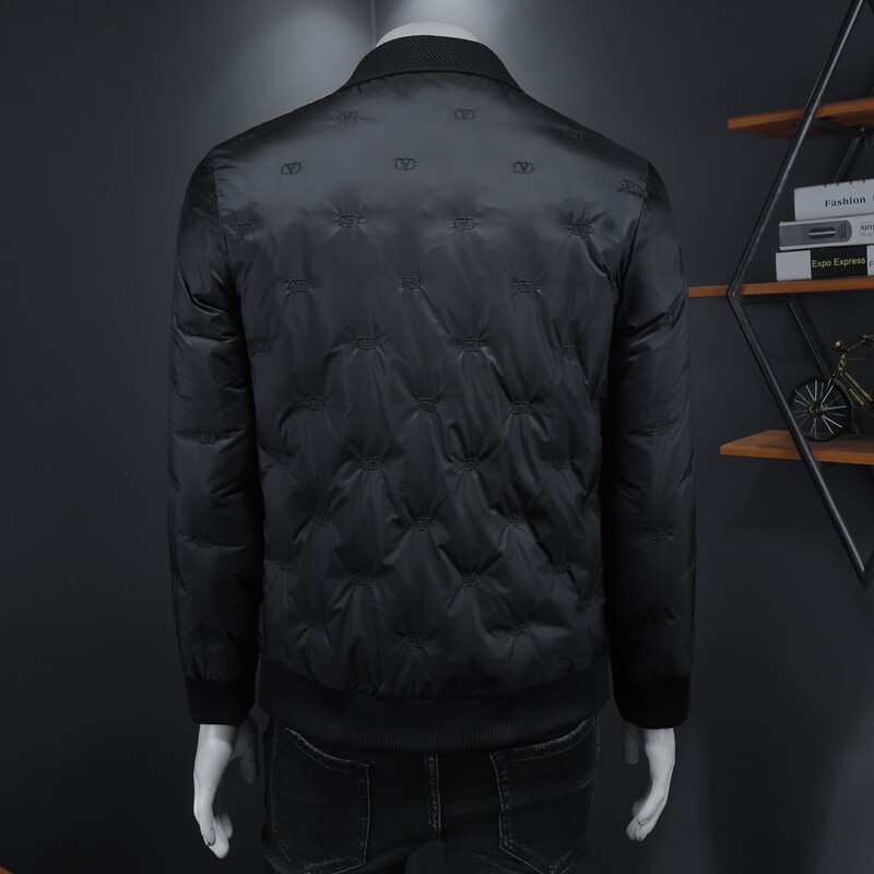 Y9581P3052024高端冬季90%白鸭绒刺绣针织领羽绒服假模控355,男装羽绒服,钱塘6016-1(原3019)