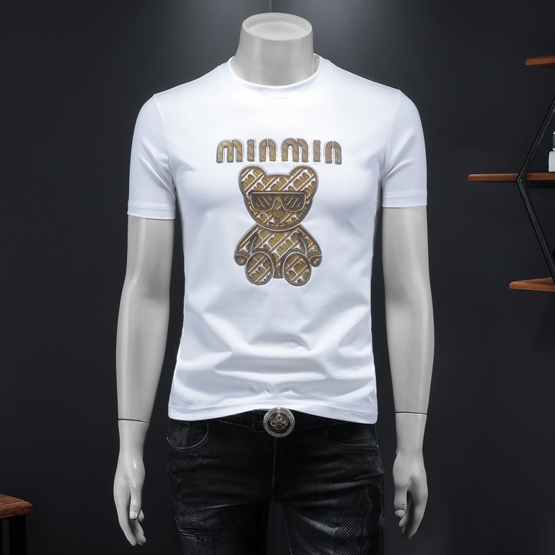 商标已注册2025年新款短袖T恤3019TX3001P75假模白色，男装T恤，钱塘6016-1(原3019)