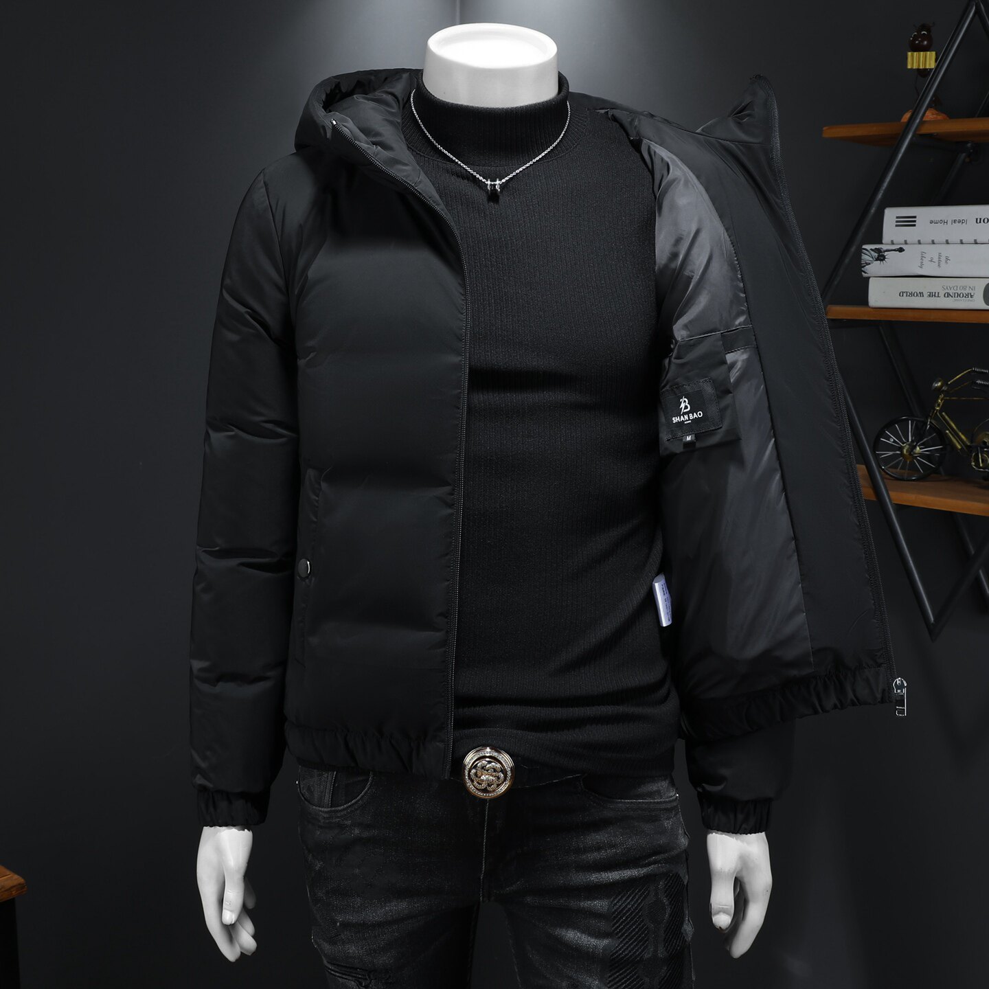 Y9867P3202025年高品质百分之90白鸭绒连帽羽绒服QT3019假模,男装羽绒服,钱塘6016-1(原3019)
