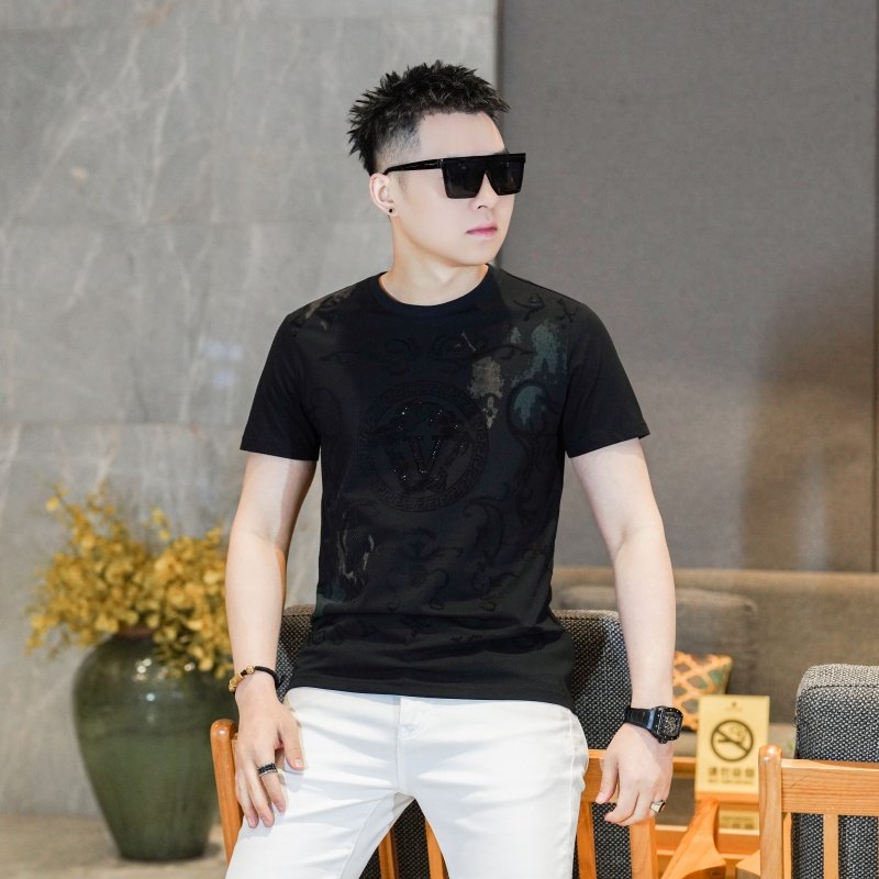 2026年新款短袖T恤钱塘3019TX3053P68真模黑色，男装T恤，钱塘6016-1(原3019)