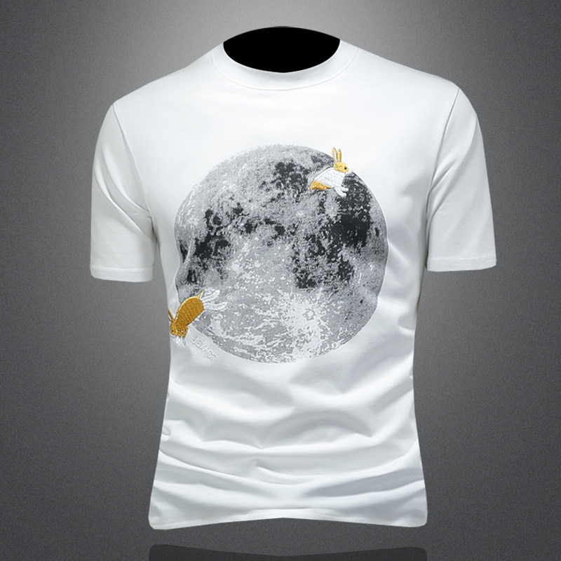 2026年新款微阔短袖T恤钱塘3019TX3075P75镂空，男装T恤，钱塘6016-1(原3019)