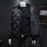 Y79229P3352025高端冬季90%鹅绒翻领暗花羽绒服假模390，男装羽绒服，钱塘6016-1(原3019)