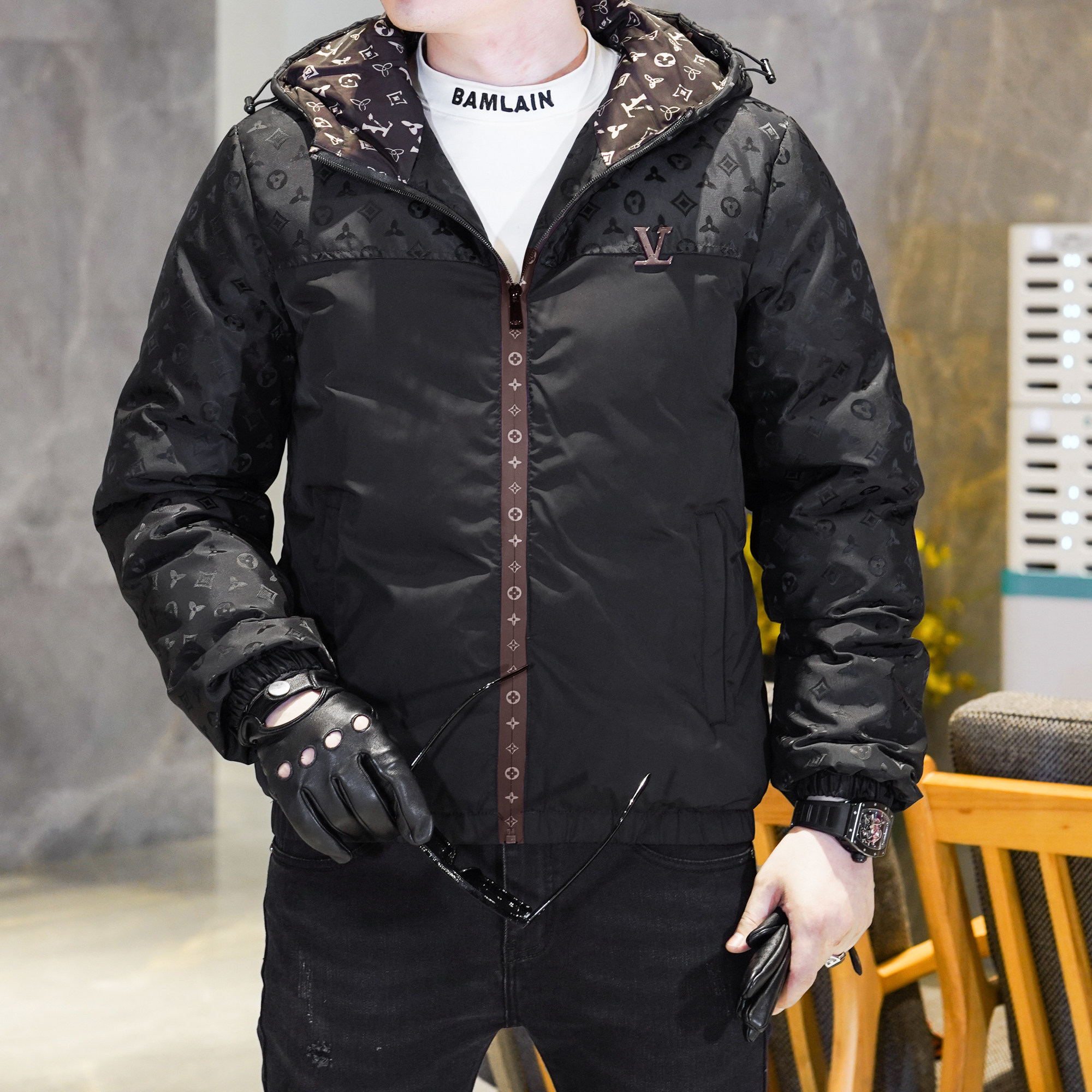 Y9896P3202026年高品质百分之90白鸭绒连帽羽绒服QT3019真模,男装羽绒服,钱塘6016-1(原3019)