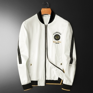 2026年新款印花立领休闲夹克 钱塘3019-JK9028 P175 平铺白色，男装夹克，钱塘6016-1(原3019)