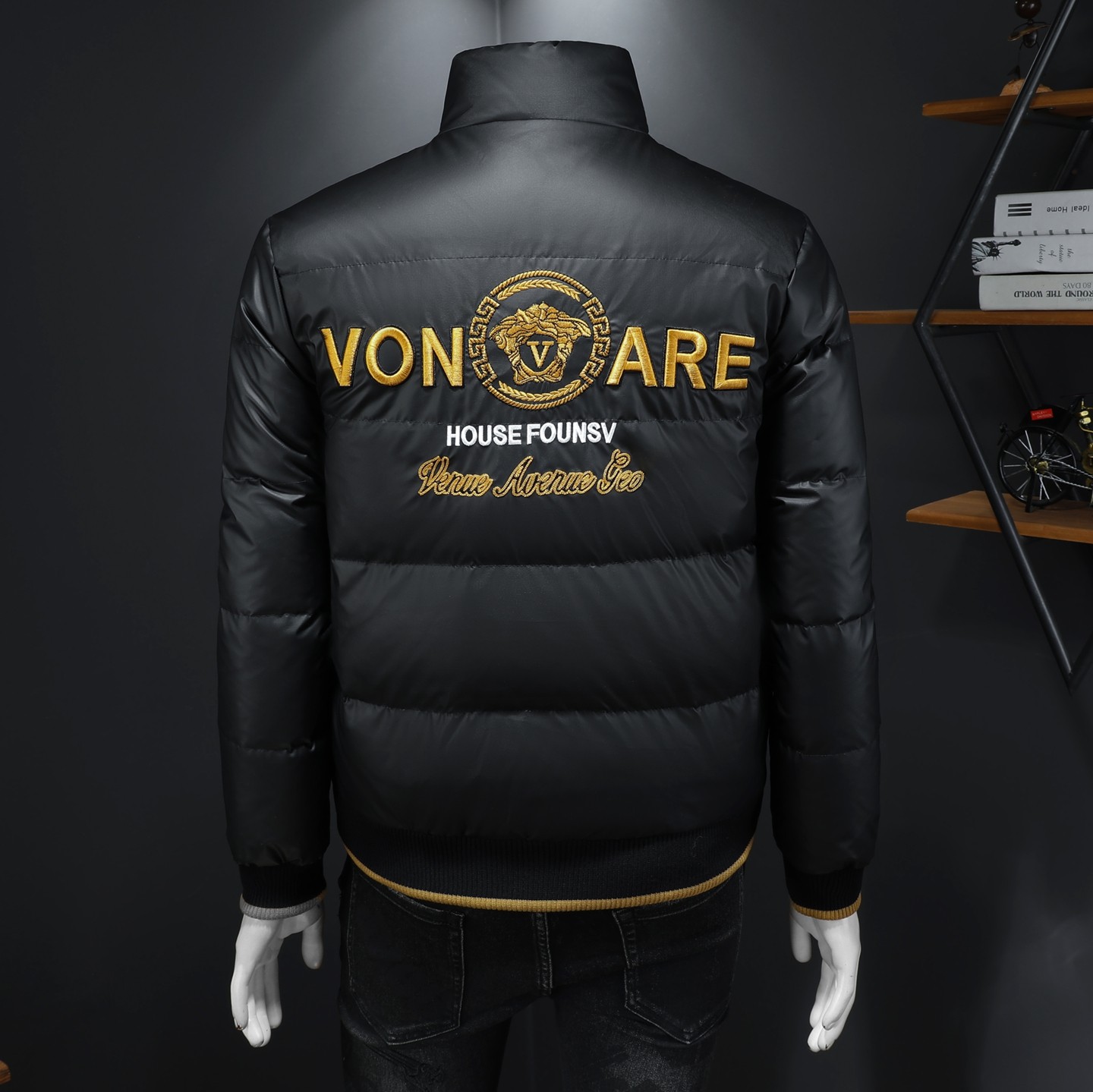 Y9812P3302025高端冬季90%白鸭绒绣花立领羽绒服假模375，男装羽绒服，钱塘6016-1(原3019)