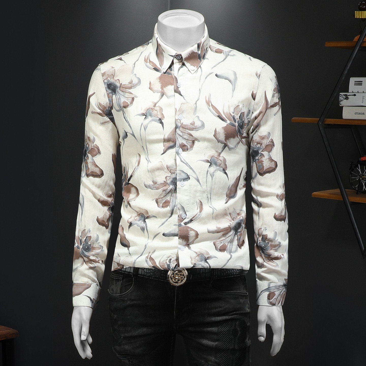 2026年新款长袖衬衫青春大码修身衬衣钱塘30199775P85假模，男装衬衫，钱塘6016-1(原3019)