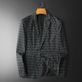 2026年新款高端休闲小西装钱塘3019X6696P160平铺黑，男装西服套装，钱塘6016-1(原3019)