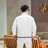 商标已注册2025年新款提花连帽休闲夹克JK58883P165真模黑色，男装夹克，钱塘6016-1(原3019)