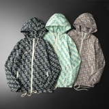 2026年新款印花连帽休闲夹克钱塘3019-JK9031P150平铺浅绿色，男装夹克，钱塘6016-1(原3019)