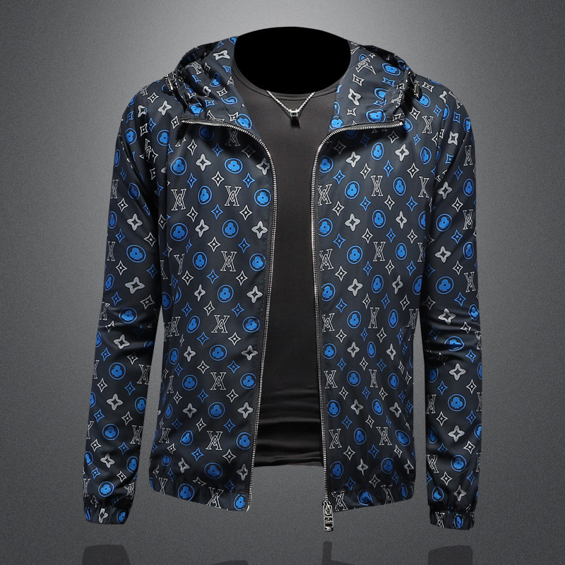 2026年新款男士韩版修身连帽夹克钱塘3019FSY9061P150镂空蓝，男装防晒衣，钱塘6016-1(原3019)