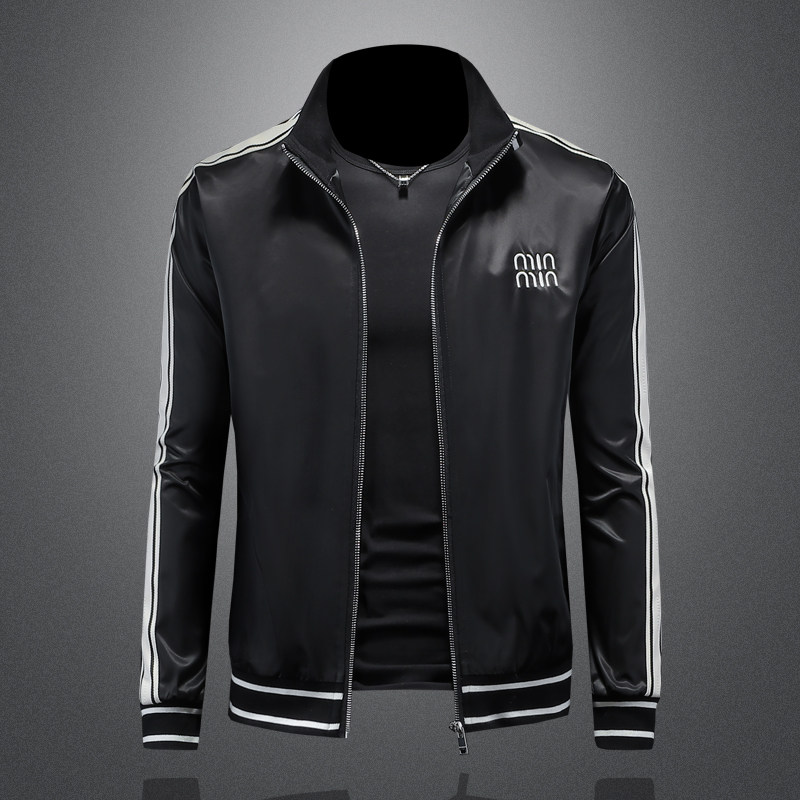 商标已注册2026年新款刺绣立领休闲夹克JK9237P155镂空黑色，男装夹克，钱塘6016-1(原3019)