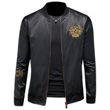 2026年新款印花立领休闲夹克钱塘3019-JK9042P175镂空白色，男装夹克，钱塘6016-1(原3019)