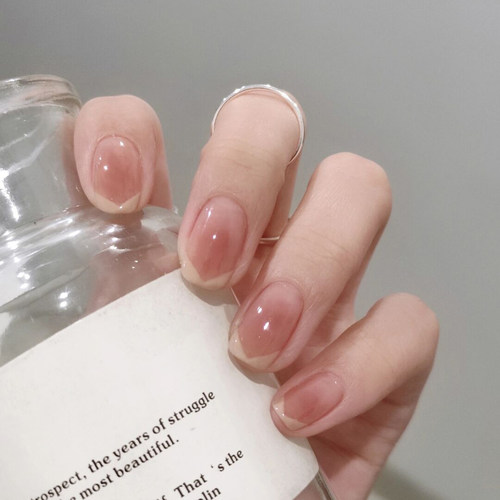 淳贵人指甲贴片春日简约百搭法式美甲成品穿戴手工光疗甲片可拆卸