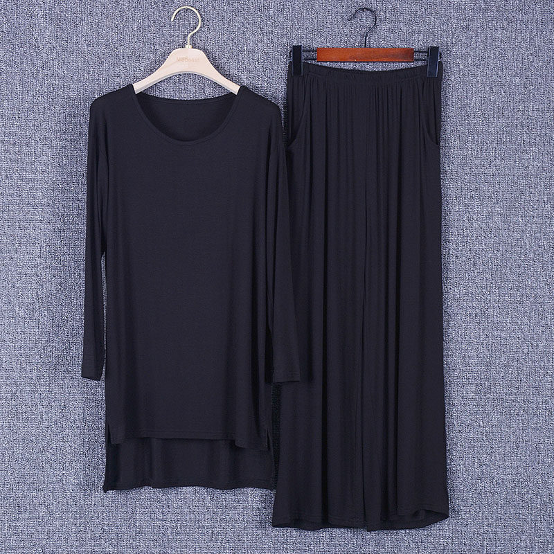 女士套装两件套长袖家居服舞蹈服练功服瑜伽服休闲莫代尔阔腿裤潮