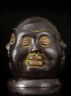 铜四面佛手工装饰摆件