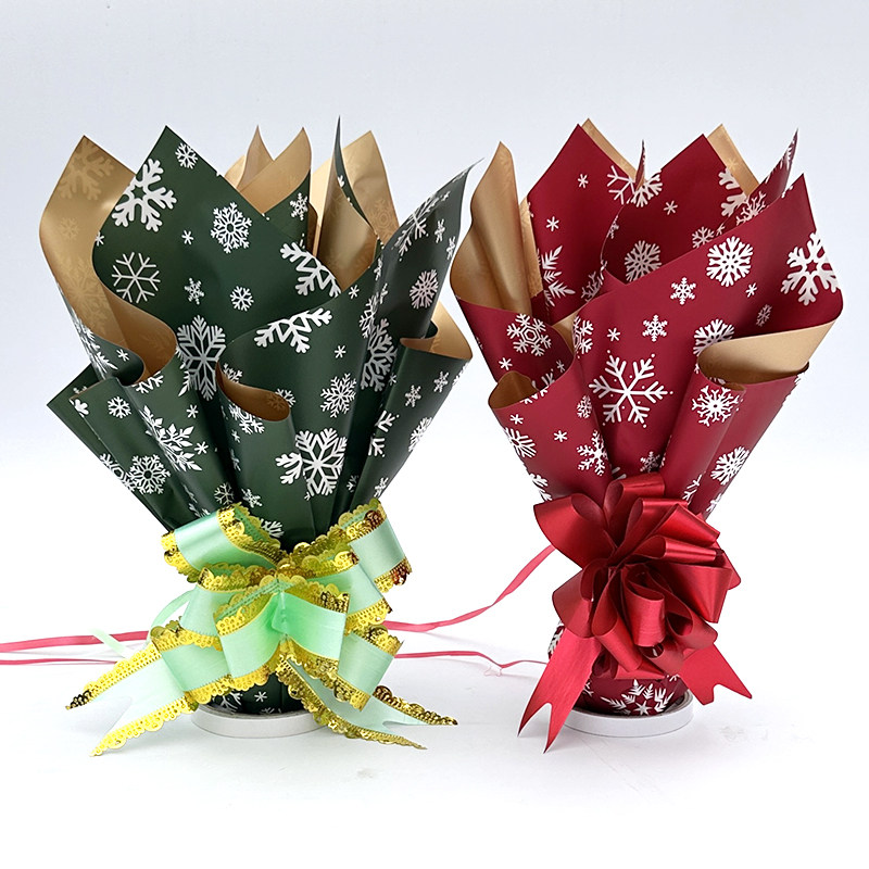 圣诞节礼物包装纸红色欧雅纸苹果花束包装纸礼盒装饰防水DIY材料