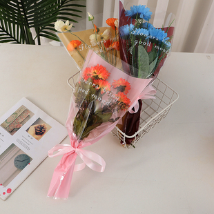 透明英文opp袋满天星小花束包装袋康乃馨干花袋子多支鲜花袋套袋