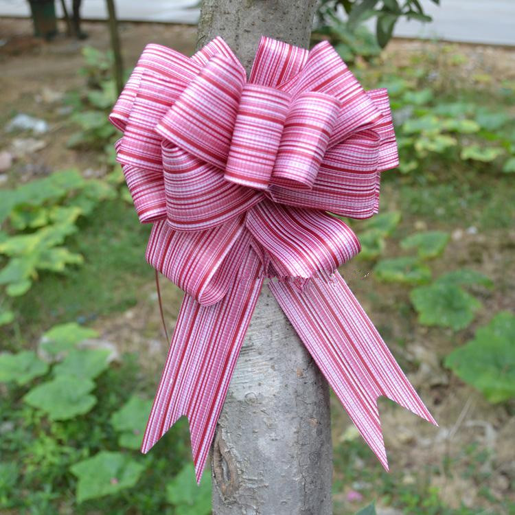 大号婚车手拉花彩带抽花蝴蝶结彩条丝带结婚车队花束礼盒装饰10条