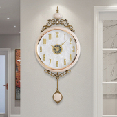 挂钟客厅2025新款 复古餐厅墙上艺术石英钟 轻奢高级感大气高端欧式
