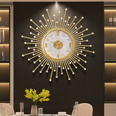 轻奢大气太阳钟表挂钟客厅2025新款 饰 时钟挂墙创意现代贝壳艺术装