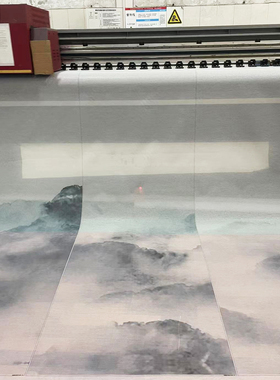 半透明透景纱丝绢绢屏风隔断uv装饰画芯打印定制高清微喷印刷工厂