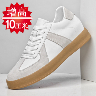 男10cm德训鞋 子休闲鞋 春季 厚底鞋 潮 隐形内增高8cm6cm小白鞋 增高鞋