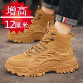 防臭马丁靴隐形内增高6cm8cm10cm高帮休闲运动鞋 增高鞋 男12cm秋季