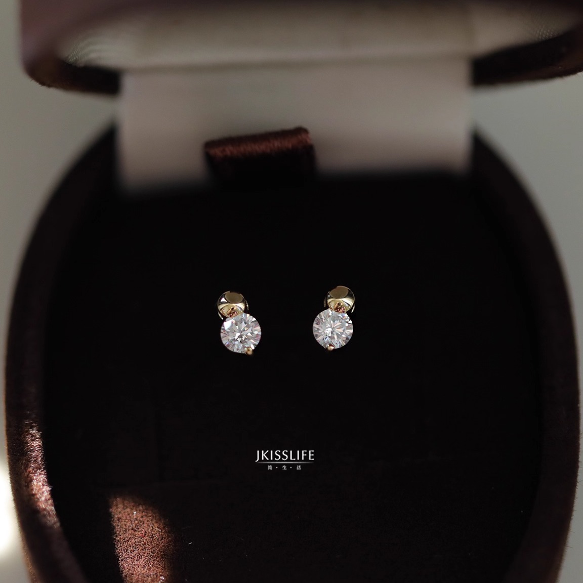 9K黄金米你可爱小金豆K金耳钉