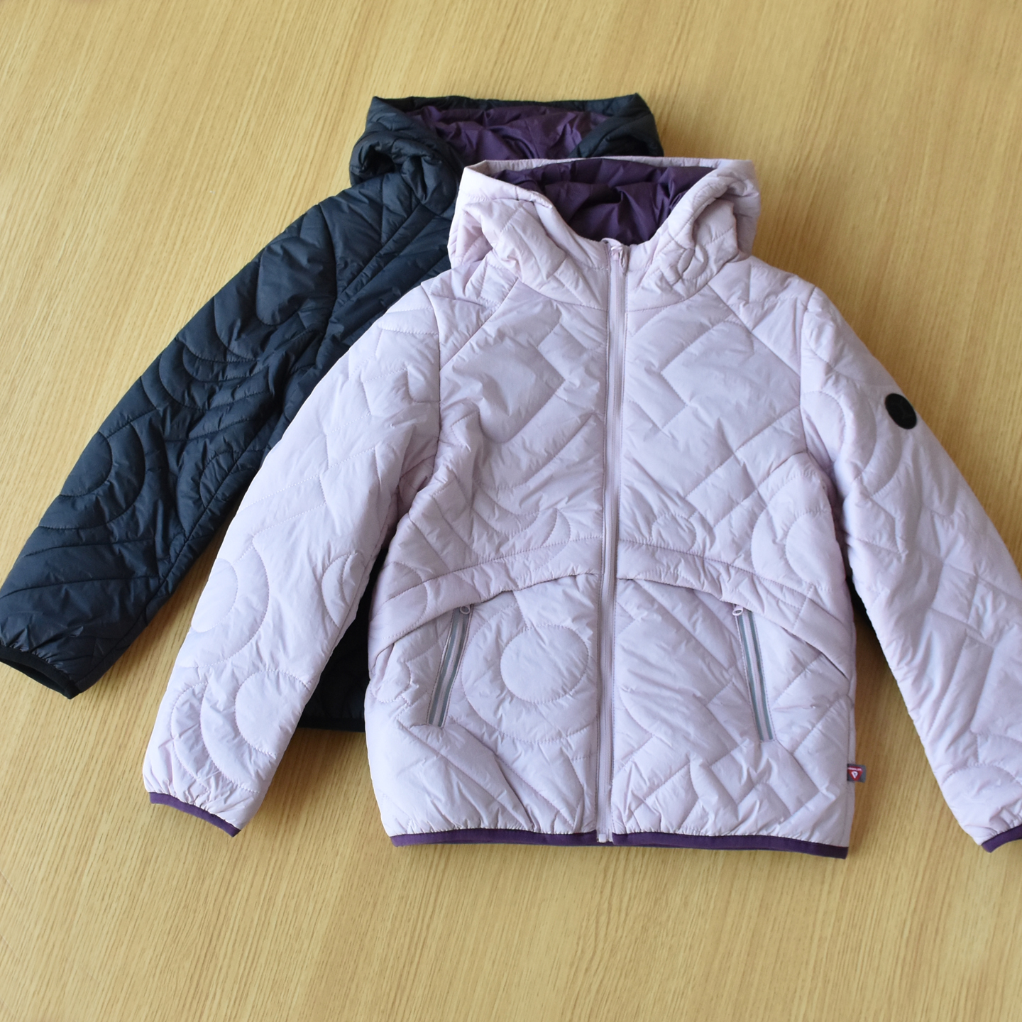 25年秋冬新款男女中大童防水连帽夹棉衍拉链保暖舒适棉衣棉服外套