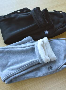 A一条过冬款女大童北极绒内里加绒加厚款休闲裤黑色灰色裤子棉裤