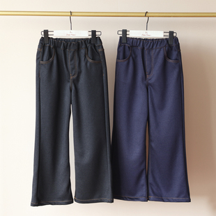 休闲裤 女中大童学生仿牛仔弹力微喇直筒裤 显瘦显腿长 新款 25年秋装