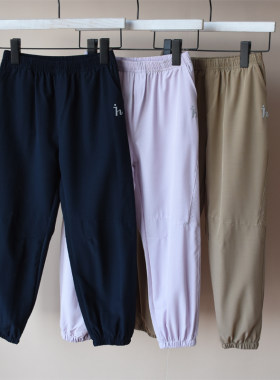 夏装上新男女中大童学生清爽速干休闲冰凉洞洞束脚运动裤三色2033