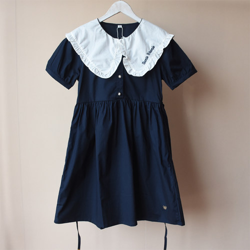 少女款大翻领韩版夏季连衣裙