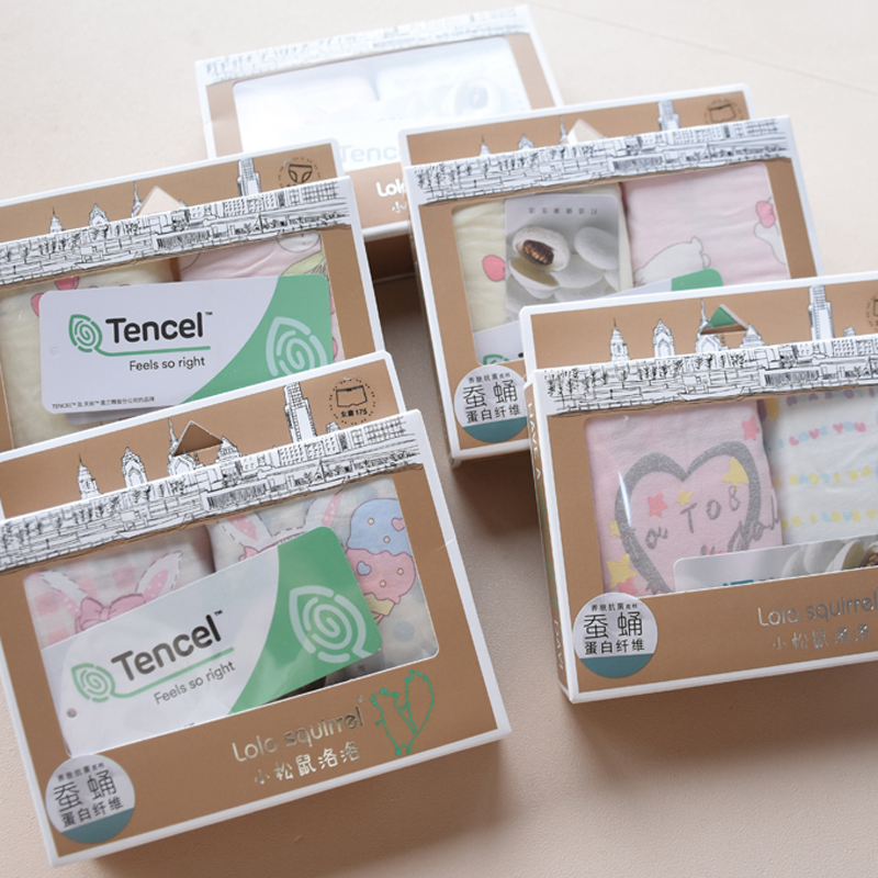 小松鼠莫代尔女童礼盒装平角裤