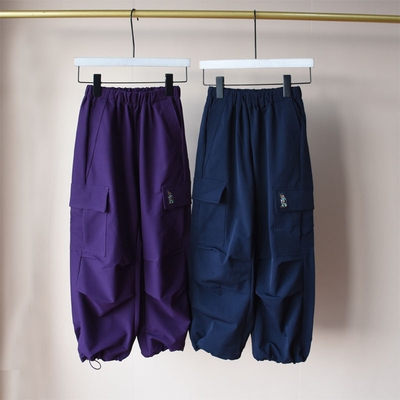 春装~男女中大童速干登山布伞裤阔腿休闲裤弹力两穿工装裤1073