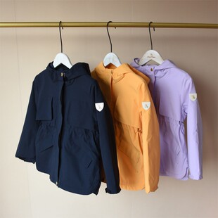断码特价~收腰款女中大童连帽摇粒绒内里户外防风冲锋衣外套4114