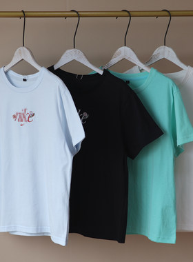 26夏装新款~小蘑菇刺绣男女中大童纯棉圆领休闲四色T恤衫短袖上衣