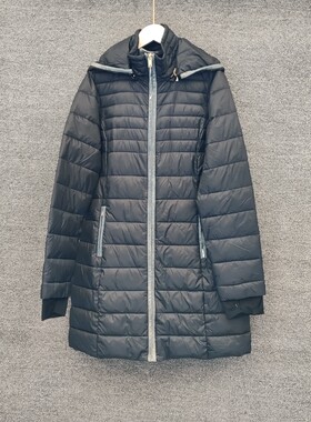 番米粒2件包邮出欧美女士中长款修身丝棉连帽棉服