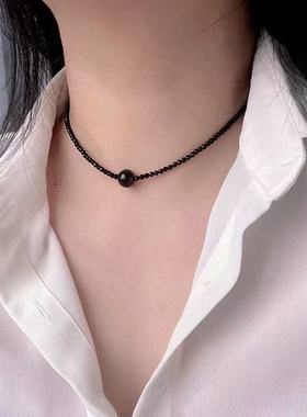 气质尖晶石项链女生百搭锁骨链