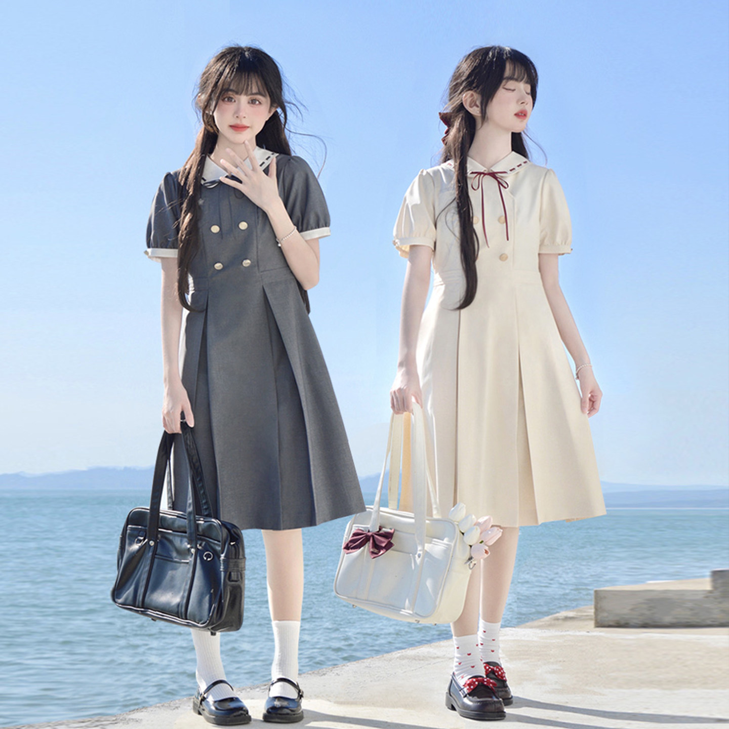 樱花家族jk制服【茉安女子】优雅大小姐连衣裙盛夏服百褶裙夏季女