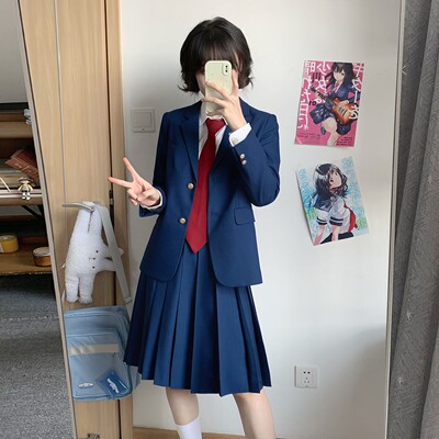 深湖蓝动漫风jk西服套装